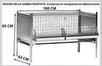 Gabbia Per Pulcini In Rete Di Acciaio Zincato + Abbeveratoio portabottigli per pulcini