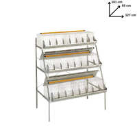 Gabbia a 3 piani per conigli fattrici e ingrasso da 120 cm– Completa di abbeveratoi e mangiatoie