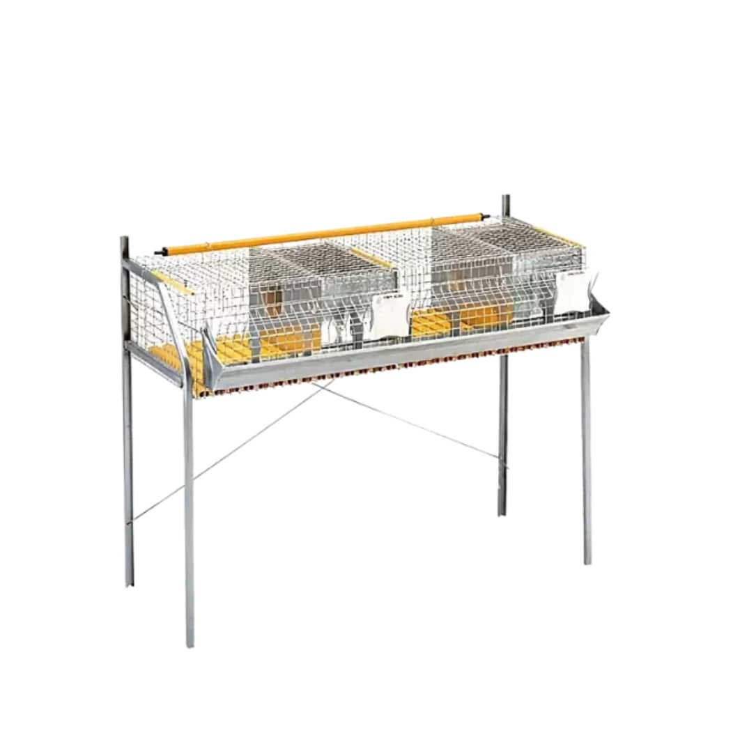 Gabbia a 1 piani per conigli fattrici da 120 cm– Completa di abbeveratoi e mangiatoie