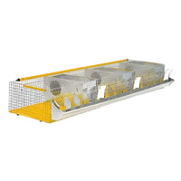 Cestello per conigli fattrici da 200 cm – Completo di nidi, abbeveratoi e mangiatoie
