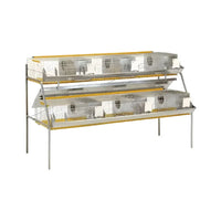 Gabbia a 2 piani per conigli fattrici da 200 cm – Completa di nidi abbeveratoi e mangiatoie