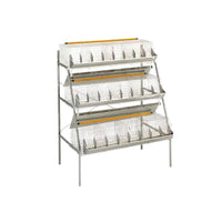 Gabbia a 3 piani per conigli ingrasso da 120 cm – Completa di abbeveratoi e mangiatoie