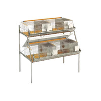 Gabbia a 2 piani per conigli fattrici da 120 cm – Completa di abbeveratoi e mangiatoie