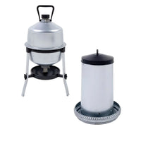 KIT Abbeveratoio Lamiera 22 lt + Mangiatoia Lamiera 18 kg per Polli